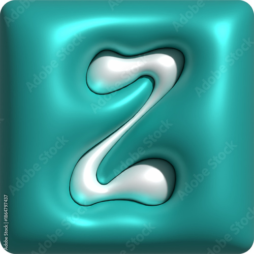 3D Colorful Glossy Alphabet Letter Z Icon