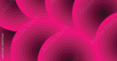 Abstract background with repeating concentric pink and magenta circles creating a vibrant, modern pattern.