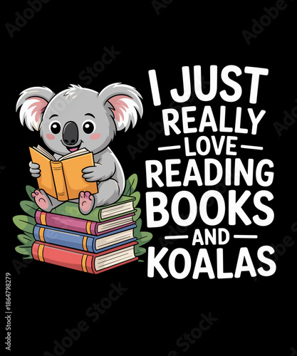 ook Lover Shirt Kids Koala Lover Book Reading