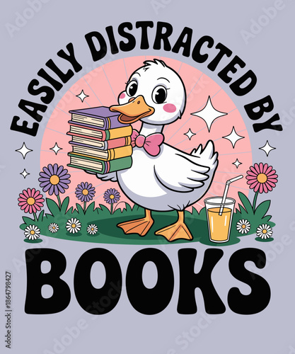 Easily Distracted by Books Read Goose Lover Bookworm