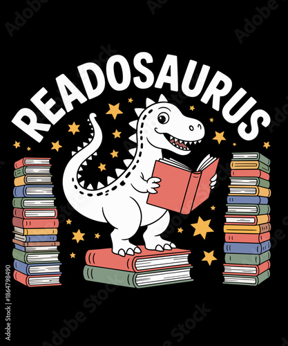 Readosaurus Funny Dinosaur Book Reading Lover