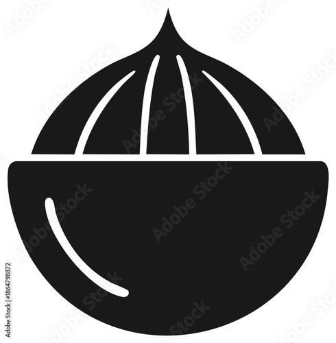 Black silhouette of a steaming bao bun symbol
