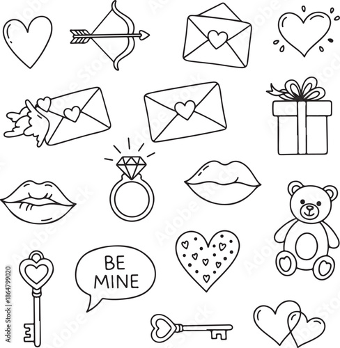 Valentines day symbols Stock Vector