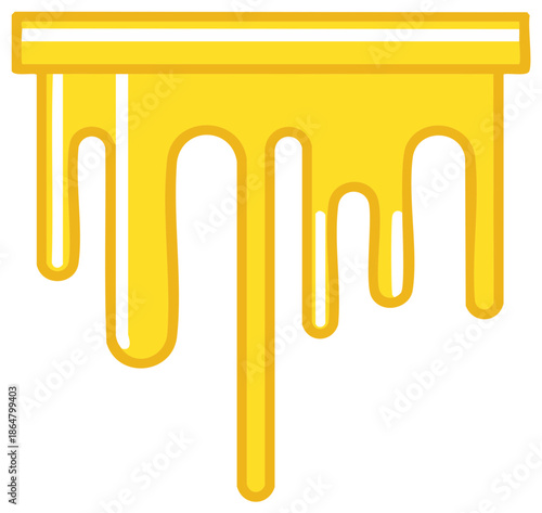 Yellow dripping liquid illustration, graphic element. Vector design.