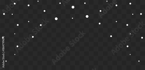 Falling White Snow Particles Effect on a transparent Background
