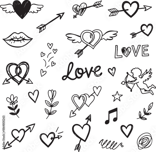 Valentines day symbols Stock Vector