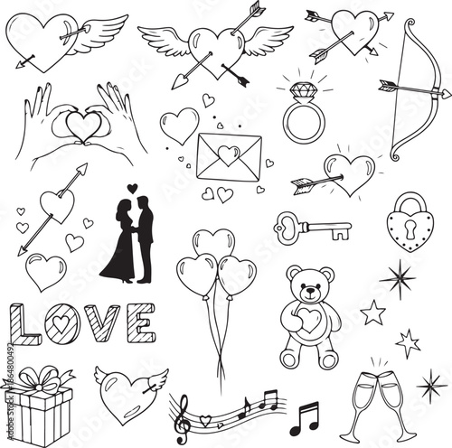 Valentines day symbols Stock Vector