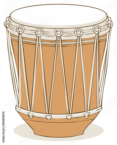 Musical instrument drum percussion isolated illustration