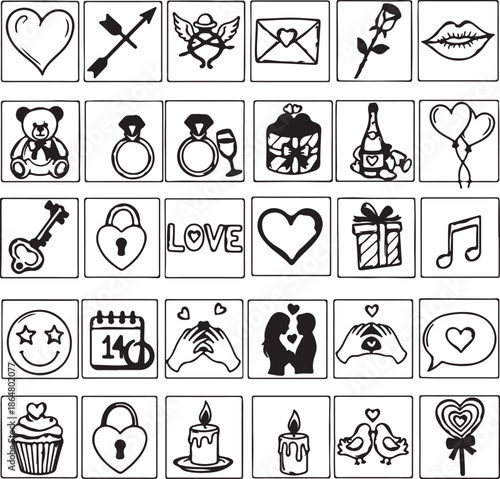 Valentines day symbols Stock Vector