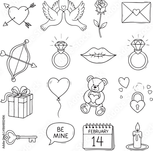 Valentines day symbols Stock Vector