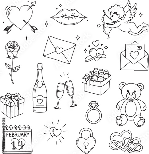 Valentines day symbols Stock Vector