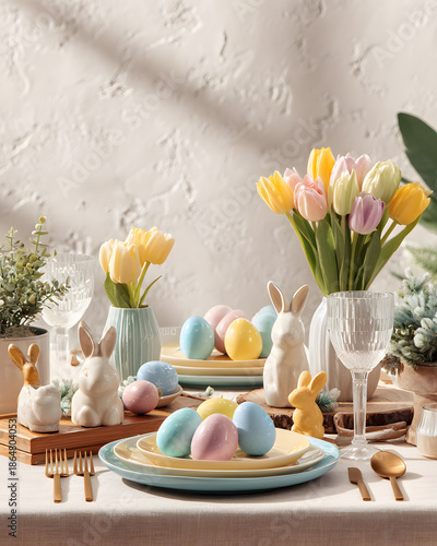 Spring vibes festive table setting for your easter celebration at home