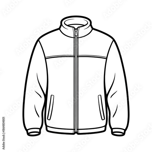 A fleece jacket illustration vector style of a coloring page