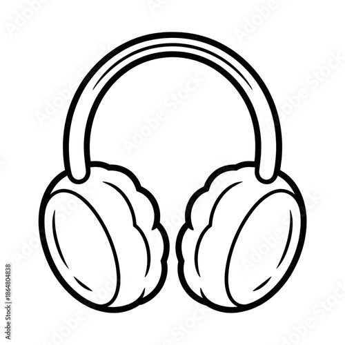 A ear muffs illustration vector style of a coloring page