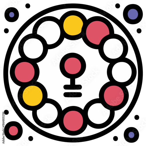 Astrology Symbol with Zodiac Sign Arrangement Colorful Geometric Design