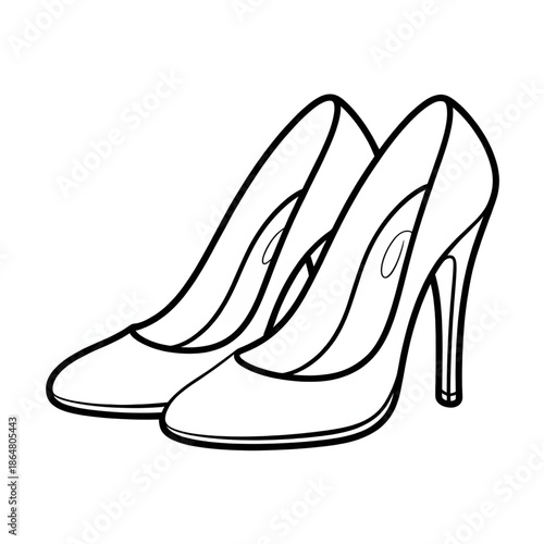 A high heels illustration vector style of a coloring page