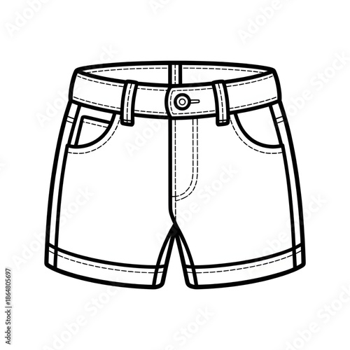 A denim shorts illustration vector style of a coloring page