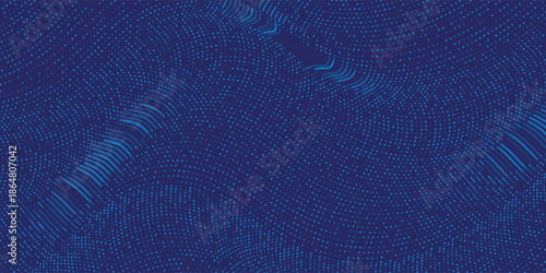 digital dot particles light wave pattern halftone blue and green gradient smooth curve shape isolated on black background.digital