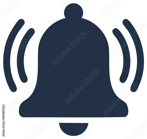 Alarm bell ringing icon symbol silhouette, alert notification