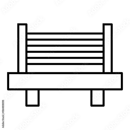 bench line icon with editable stroke