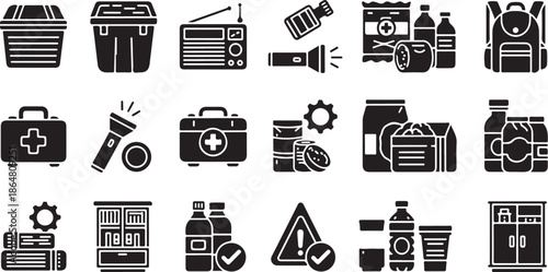 Emergency Response Kit Icons and Symbols for Safety and First Aid