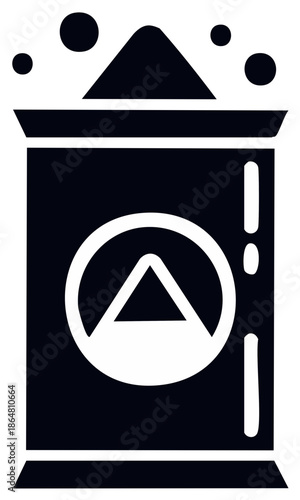 Washing powder box icon with bubbles, laundry detergent glyph