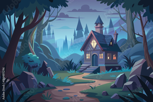 Enchanting Cottage Nestled in a Mystical Forest Clearing.