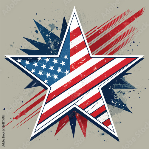 American Flag Star Graphic Design.
