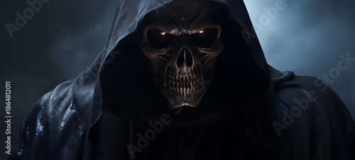 realistic photo of a glossy grim reaper,generative AI