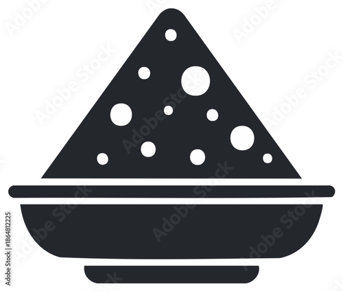 Powder Pile in Bowl Icon Food Ingredient Spice Cooking Icon