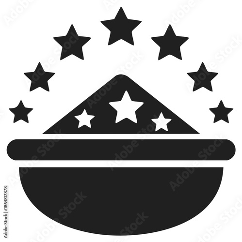 Silhouette graphic of draped flag with stars and stripes design for graphic design templates