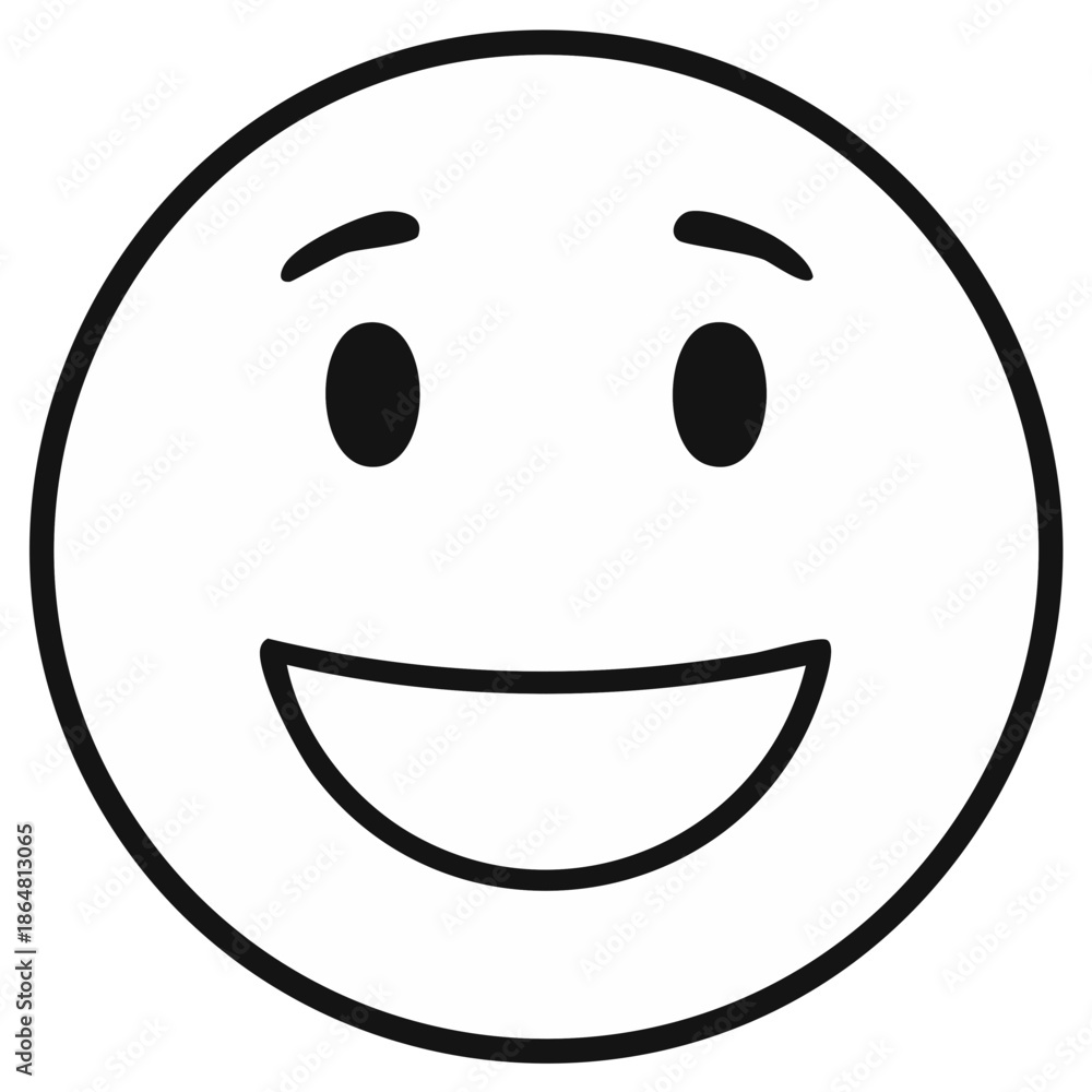 Fototapeta premium Smiling emoji face with happiness expression and positive emotion