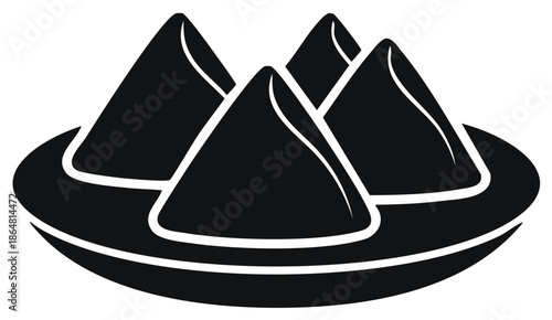 Illustration of dumplings in a plate, a classic food vector illustration