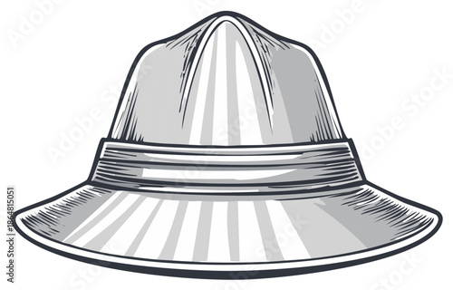 Vintage hat illustration in retro style