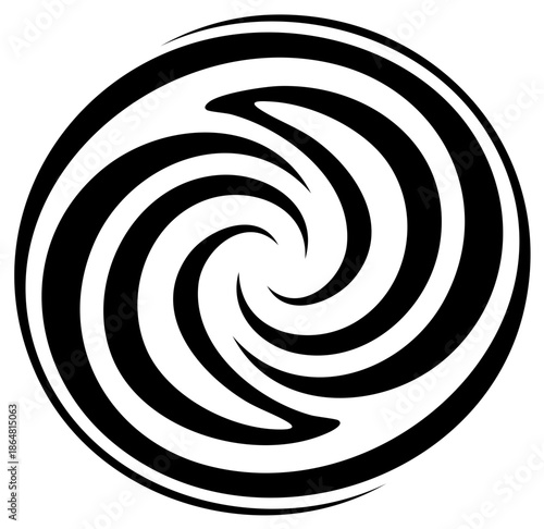 Abstract Swirl Pattern Black and White Circular Design