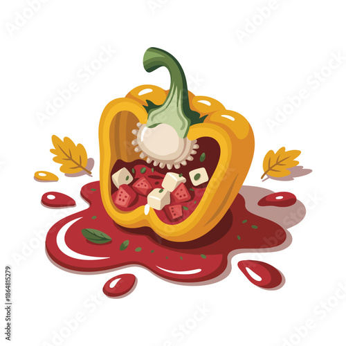 Vibrant stuffed pepper dish