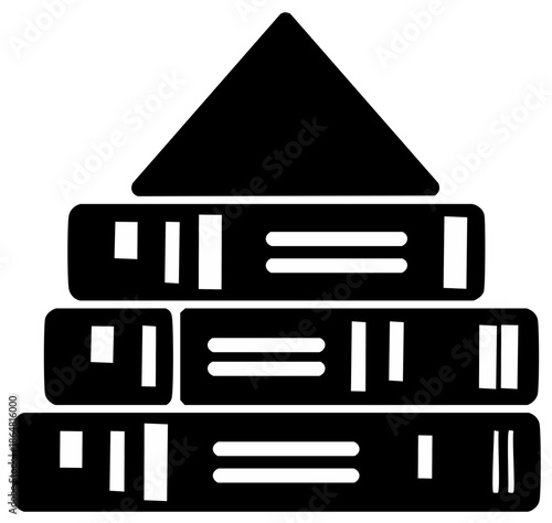 Stack of books forming a pyramid shape suggesting knowledge and learning