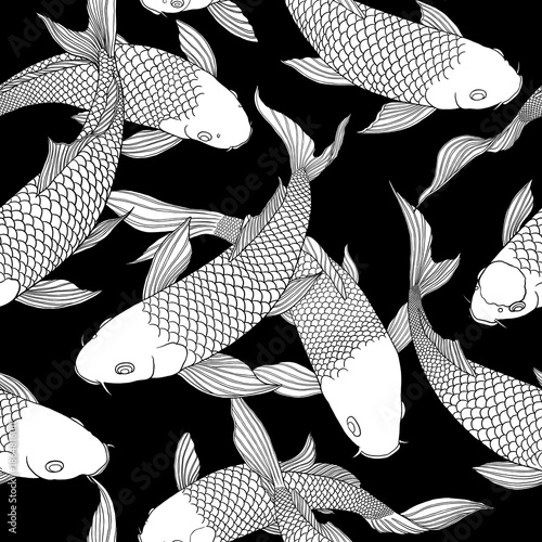Wallpaper Mural Pattern modern koi carp pattern image that can be connected on all sides for use in decorative design and wallpaper.	
 Torontodigital.ca