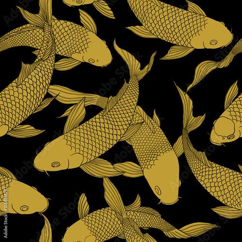 Wallpaper Mural Pattern modern koi carp pattern image that can be connected on all sides for use in decorative design and wallpaper.	
 Torontodigital.ca