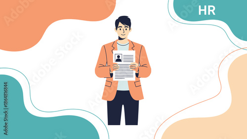 Human Resources Recruitment and Employee Profile Management Illustration