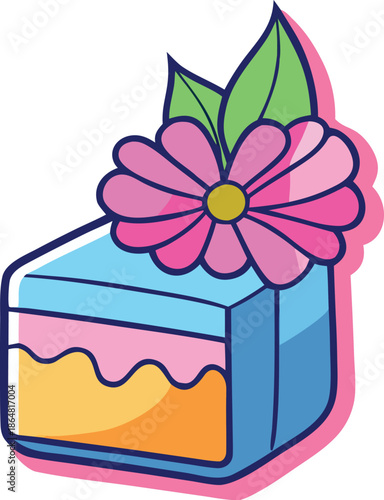 Delightful flower cake Vector