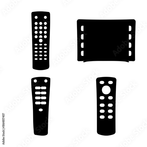 Digital entertainment control and media screen icons collection Vector