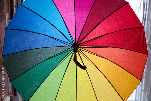 colorful umbreally in rainbow shades