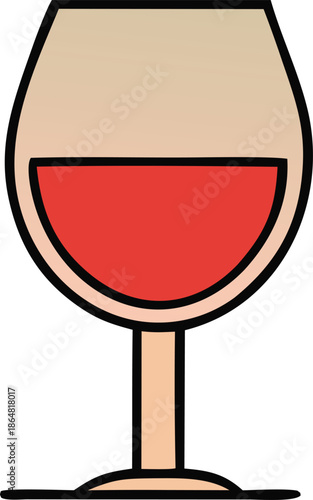 Wine glass with red wine Vector