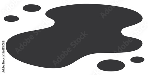 Dark liquid blob and separate ink stains