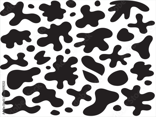 Abstract Black and White Blob Pattern Background Design