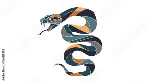 Colorful snake Page Decoration Design.