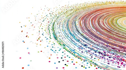 Abstract circular flow representing data movement isolated on white background