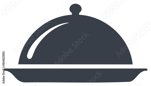Elegant Food Dome Graphic Elegant Restaurant Serving Cloche Icon Presentation