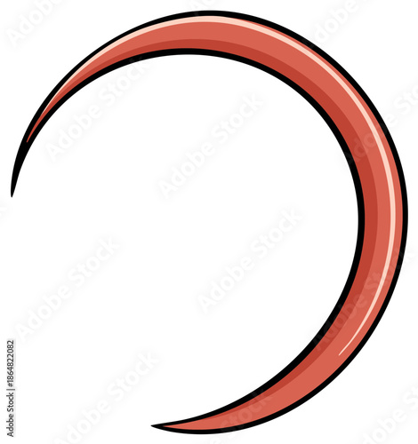 Curved Crescent Shape with Subtle Gradient and Black Outline